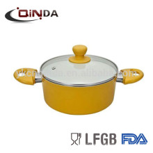 QINDA aluminum ceramic saucepot with glass lid